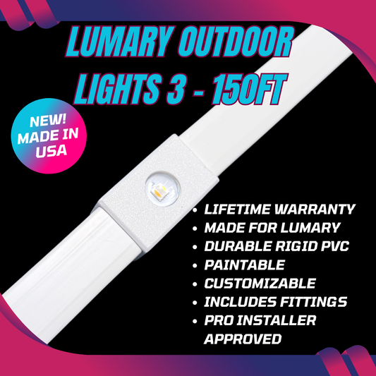 Track kit for Lumary Permanent Outdoor Lights 3 (150ft) 3-5 Day Lead Time